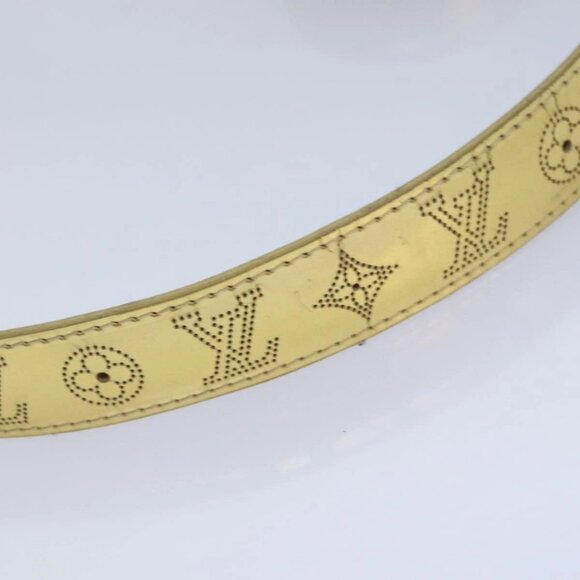 LOUIS VUITTON Monogram Mahina Ceinture Belt Leather Gold M9614W LV Auth bs17576 - Picture 5 of 16